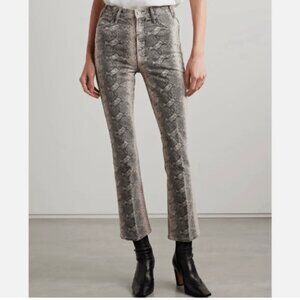 Brand New MOTHER The Huster Flood Snake Print High Rise Cropped Flare Je…